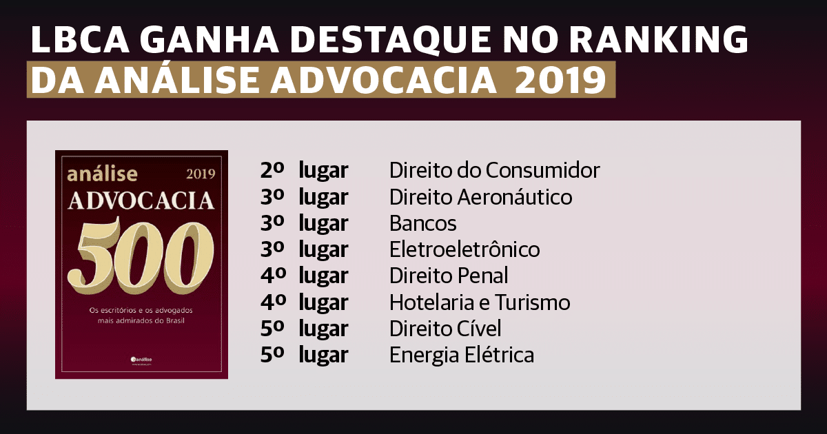 LBCA ganha destaque no ranking da Análise Advocacia 2019